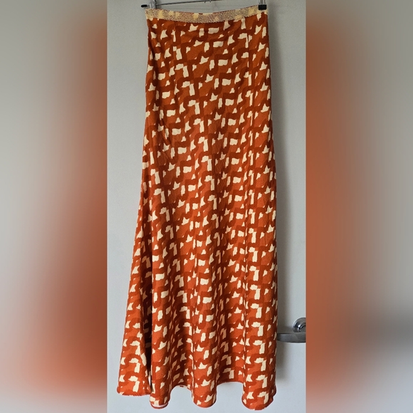 Zara Brown and Cream Maxi Skirt - Picture 2 of 4
